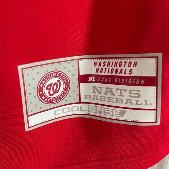 Majestic Washington Nationals Jersey, Red, XL - Picture 5 of 7